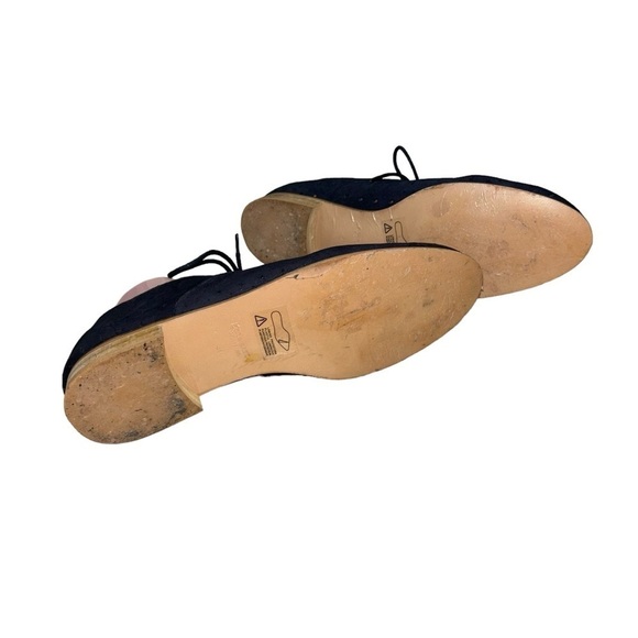 Zara Basic Women's Size 41 / US 10.5 Lace up Suede Loafers Lasercut Perforated - Picture 7 of 8